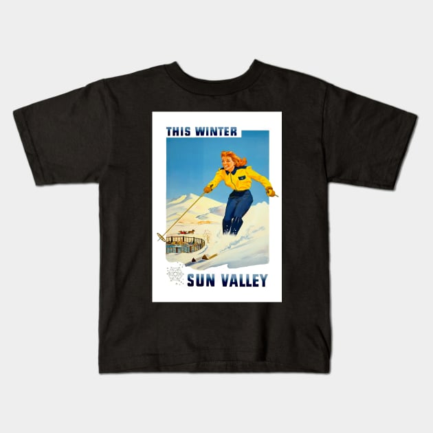 Sun Valley - Vintage Travel Kids T-Shirt by Culturio